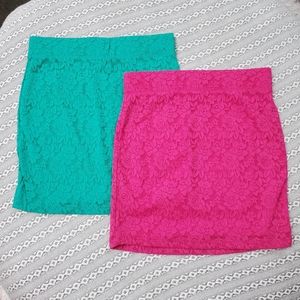 Lace stretch mini skirt